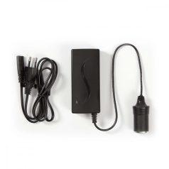   4cars AC/DC adapter 230V-12V 5A 60W szivargyújtó aljzattal - 95934 | 230 V AC 50 Hz | 12 V DC | 60 W | Földelt csatlakozó | Fekete