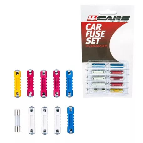 Biztosíték készlet, hengeres, 10 db-os - 90298