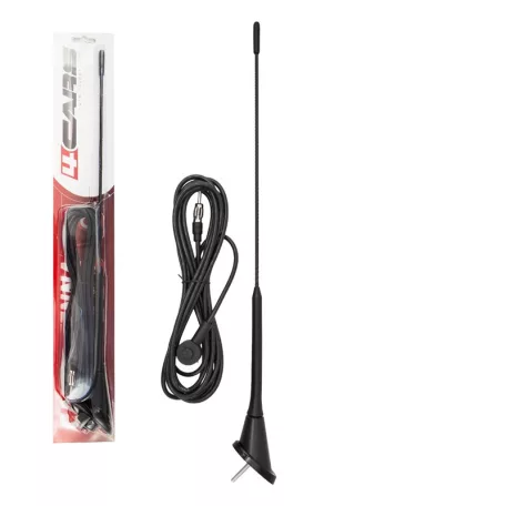 Antenna 40 cm, 5 mm, 3 m kábel, DIN (VW Golf) fix - 90595