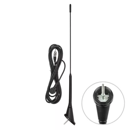 Antenna 40 cm, 5 mm, 3 m kábel, DIN (VW Golf) fix - 90595