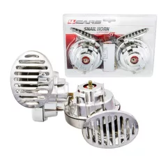 Csigakürt pár, relével, króm, 12V - 91608