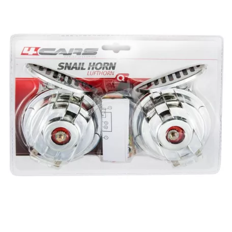 Csigakürt pár, relével, króm, 12V - 91608