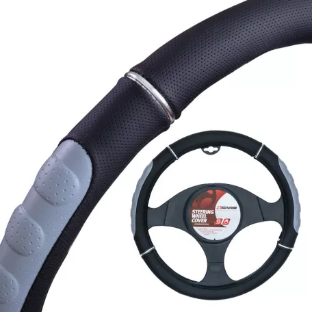 Volánvédő 37-39 cm, fekete, szürke bordákkal - 92308