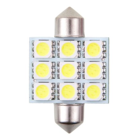 Izzó 9LED 12V FESTOON 5050SMD T11x36 mm, 2 db - 92490