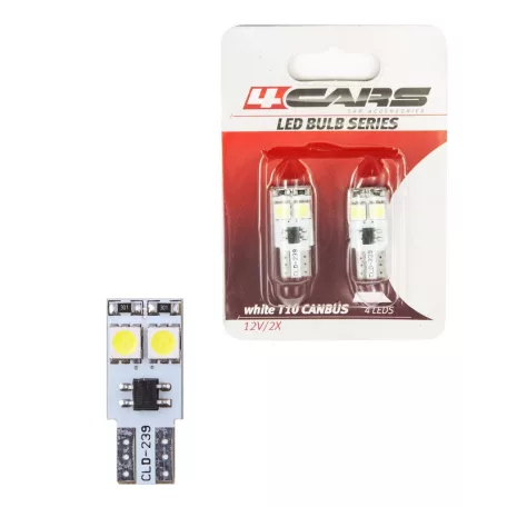 Izzó 4LED 12V CANBUS 5050SMD T10, 2 db - 92537