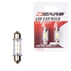 Izzó 6LED 12V SV8,5 36 mm, szoffita, 2 db - 92803