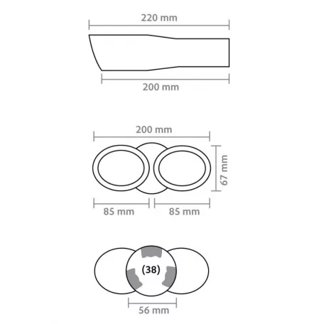 Kipufogóvég, krómozott - 94357