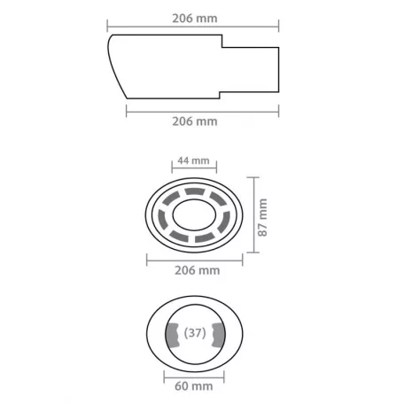 Kipufogóvég, krómozott - 94418