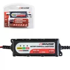 Akkumulátor töltő, intelligens 6-12V, 1A, 5 STEP - 95507