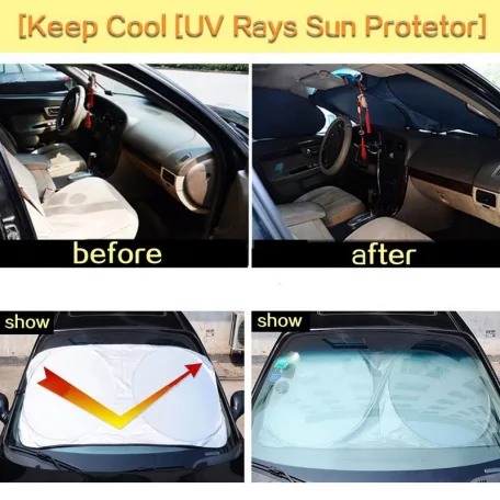 Napfényvédő szett 6 db-os S 142x67 cm - 95972