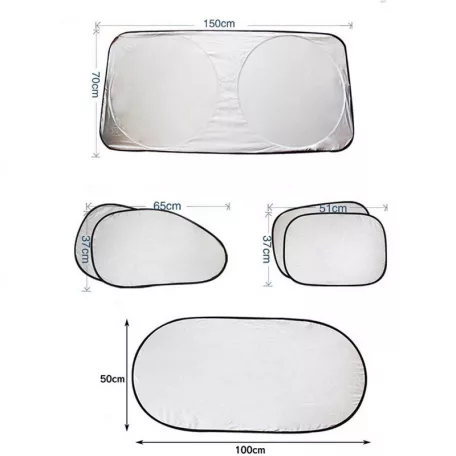 Napfényvédő szett 6 db-os M 150x70 cm - 95989