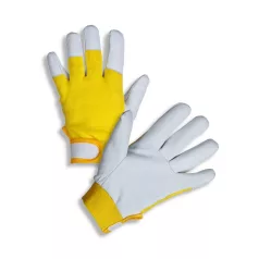   PD-03/7 Sofőrkesztyű, kecskebőr/pamut BA, tépőzáras, sárga