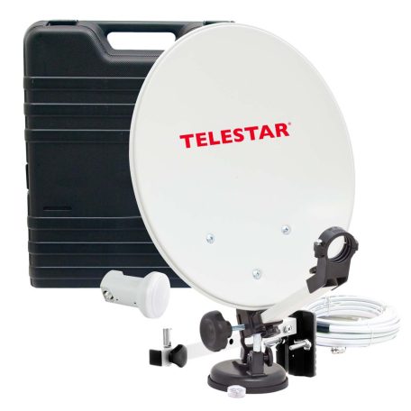 Kemping rendszer Parabolaantenna vevő nélkül (egy LNB-vel, iránytűvel, 10 m kábellel, különböző tartókkal)