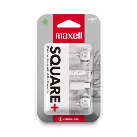 Maxell square+ fülhallgató - Type-c - 120 cm - fehér