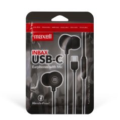 Maxell vezetékes fülhallgató - fekete - USB-C (INBAX)