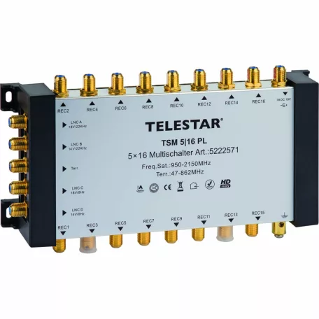 Digitális műholdas multiswitch 16 résztvevő számára