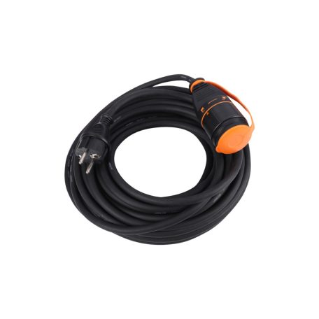ETM 53.501.20 hosszabbító gumikábel, reteszelhető aljzat, H07RN-F, fekete, 15m, IP44