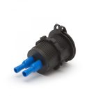 M.N.C Szivargyújtó helyére beépíthető USB aljzat, ZÖLD LED világítással, csavaros kivitel, 2 x USB - 5V - 2,1A (54926GR)