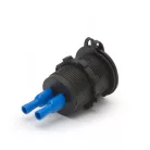 M.N.C Szivargyújtó helyére beépíthető USB aljzat, kék LED világítással, csavaros kivitel, 2 x USB - 5V - 2,1A (54926RD)