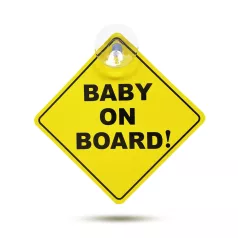   Tapadókorongos "Baby on Board" tábla - 12,7 x 12,7 cm