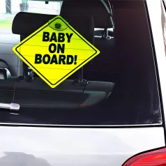   Tapadókorongos "Baby on Board" tábla - 12,7 x 12,7 cm