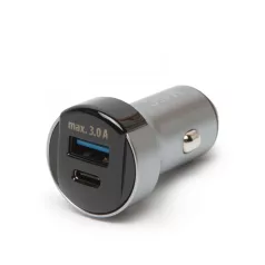   Autós szivargyújtó adapter Type-C PD és USB aljzattal, gyorstöltéssel - 18W