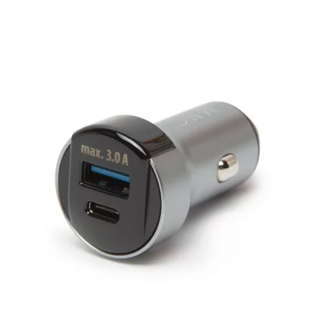 Autós szivargyújtó adapter Type-C PD és USB aljzattal, gyorstöltéssel - 18W