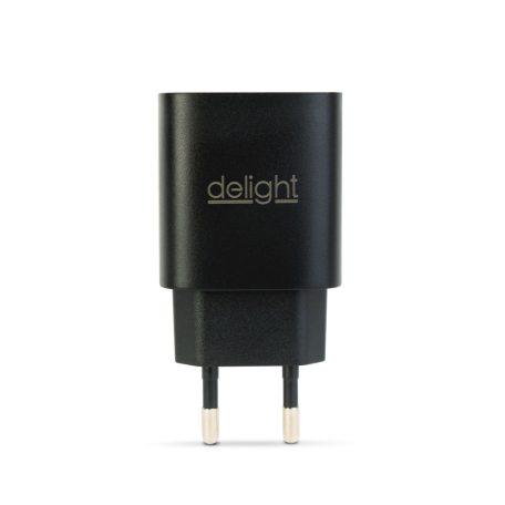 Hálózati Adapter USB + Type-C PD20W gyorstöltéssel - fekete