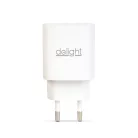 Hálózati Adapter USB + Type-C PD20W gyorstöltéssel - fehér