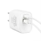 Hálózati Adapter USB + Type-C PD20W gyorstöltéssel - fehér