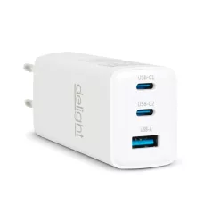   Hálózati Adapter - USB-A 20W + Type-C PD45W gyorstöltéssel - fehér