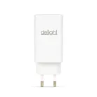 Hálózati Adapter - USB-A 20W + Type-C PD45W gyorstöltéssel - fehér