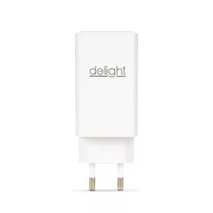   Hálózati Adapter - USB-A 20W + Type-C PD45W gyorstöltéssel - fehér