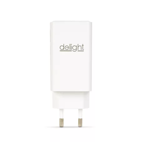 Hálózati Adapter - USB-A 20W + Type-C PD45W gyorstöltéssel - fehér