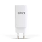 Hálózati Adapter USB + Type-C PD45W gyorstöltéssel - fehér