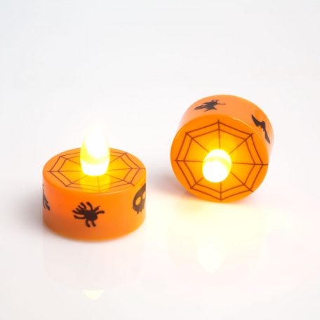LED teamécses - Halloween, narancs - 2 db / csomag