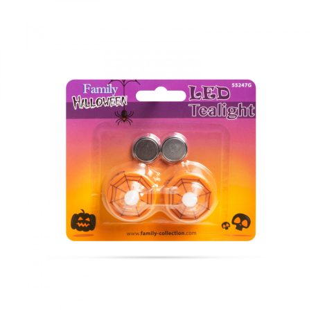 LED teamécses - Halloween, narancs - 2 db / csomag