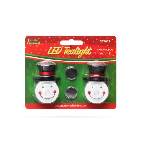 LED teamécses - hóember - 2 db / csomag