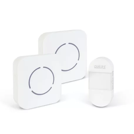 Digitális elem- és vezeték nélküli csengő - Kinetic - 2 beltéri - fehér - kék LED