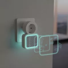   Digitális elem- és vezeték nélküli csengő - Kinetic - 220-240V AC aljzat - fehér - kék LED