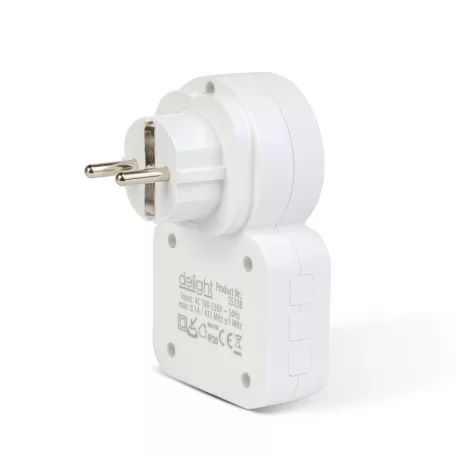 Digitális elem- és vezeték nélküli csengő - Kinetic - 220-240V AC aljzat - fehér - kék LED