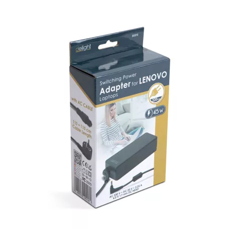 Laptopadapter - Lenovo 45W - 20V - 2.25A - 4 x 10,65 mm / 1,7 x 9 mm