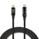 Adatkábel - Type-C / Type-C - teljesítmény kijelzéssel - fekete - 1 m - 3 A - 60W