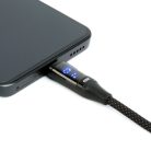 Adatkábel - Type-C / Type-C - teljesítmény kijelzéssel - fekete - 1 m - 3 A - 60W