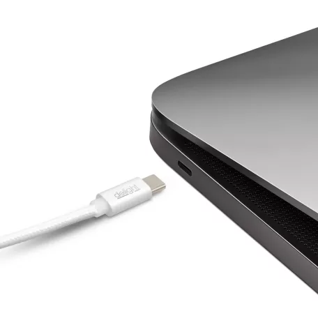 Notebook töltőkábel - adatkábel - Type-C / Type-C - fehér - 1 m - 5 A - 240 W