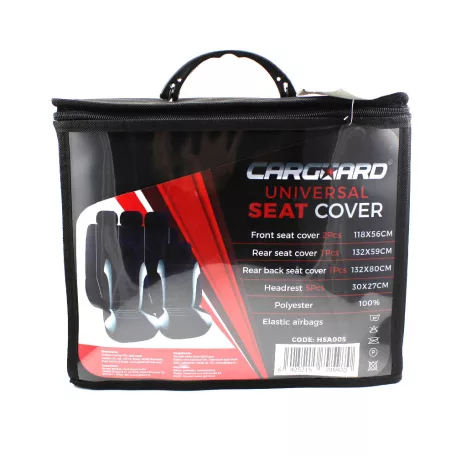 Autós üléshuzat szett - szürke / fekete - 9 db-os - HSA005