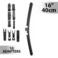 Ablaktörlő 16"/40 cm - 10 db adapterrel