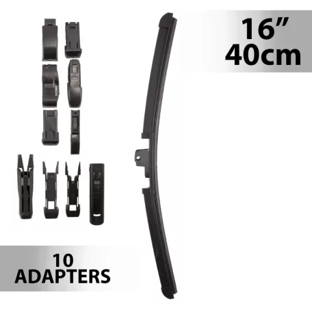 Ablaktörlő 16"/40 cm - 10 db adapterrel
