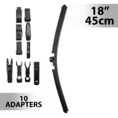 Ablaktörlő 18"/45 cm - 10 db adapterrel