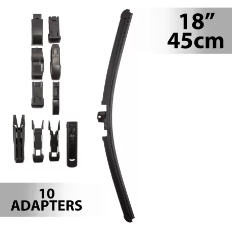 Ablaktörlő 18"/45 cm - 10 db adapterrel
